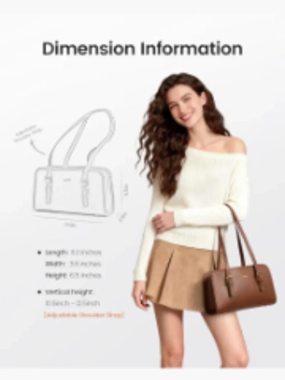 LOVEVOOK Swing Zip Shoulder Bag Small Vintage Hobo Clutch Leather Tote Women's